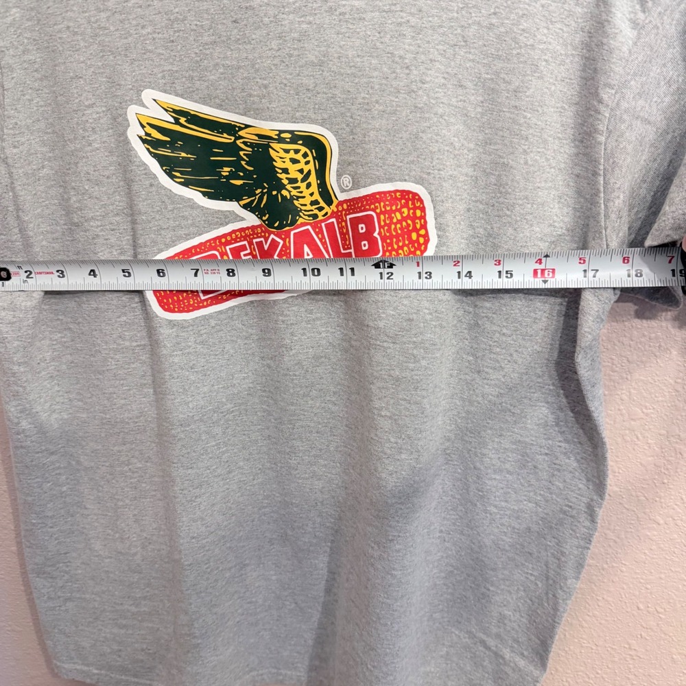 Gildan DEKALB Winged Corn Logo Graphic T-Shirt Heather Grey Ladies Large L - Picture 5 of 5